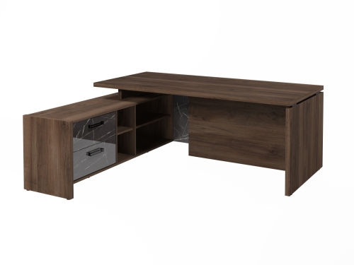 Стол FB-119L.GG левый. Фурнитура ЧЕРНАЯ